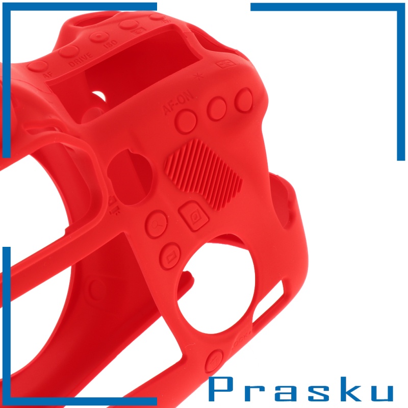 [PRASKU]Silicone Camera Case Full Body Protective Cover for Canon EOS 6D Red