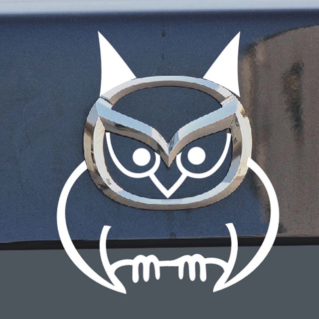 Miếng dán hình Cú mèo trang trí logo xe Mazda