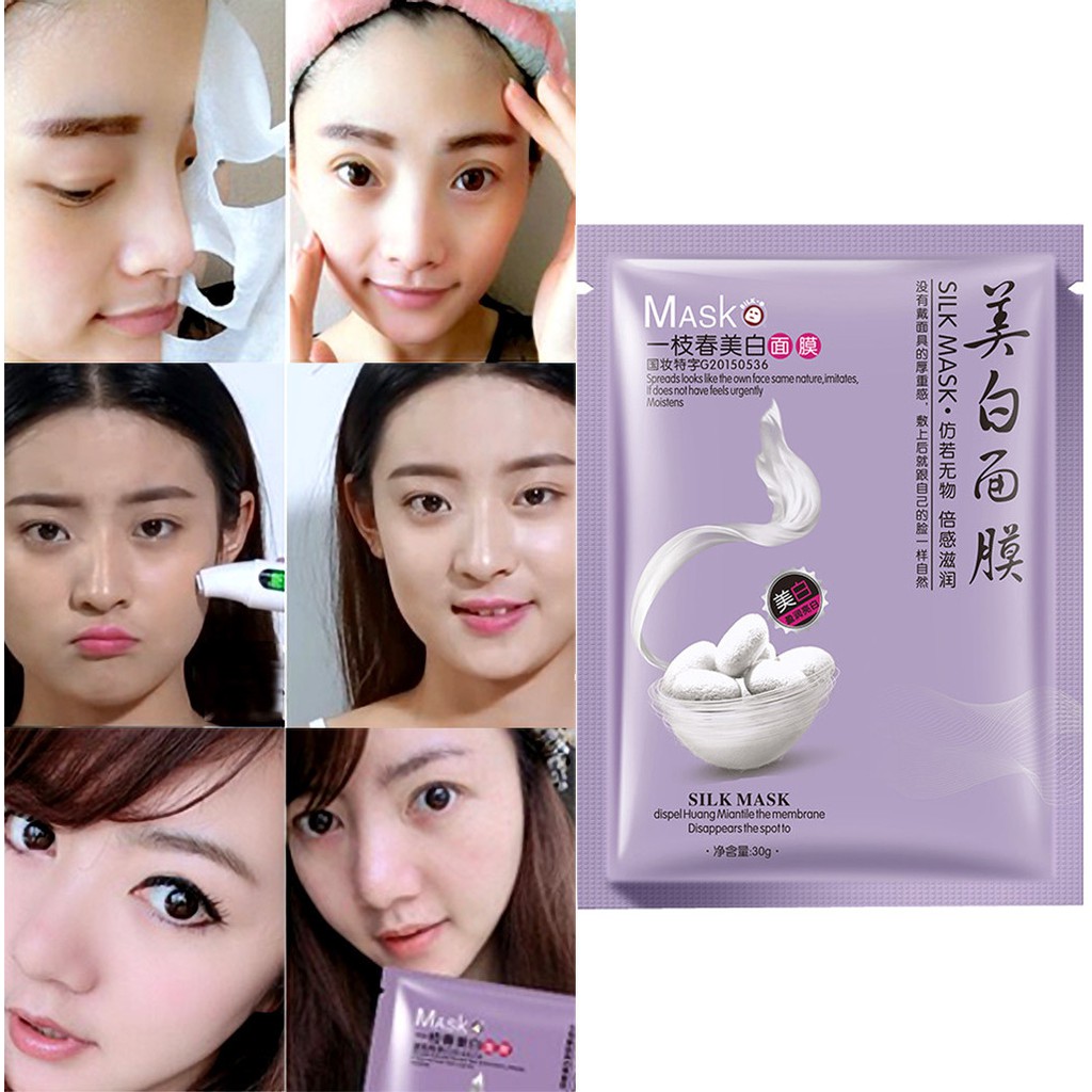 Mặt nạ chiết xuất tơ tằm dưỡng ẩm trắng da | BigBuy360 - bigbuy360.vn