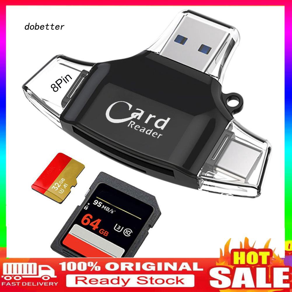Đầu Đọc Thẻ Nhớ 4 Trong 1 Cho Iphone