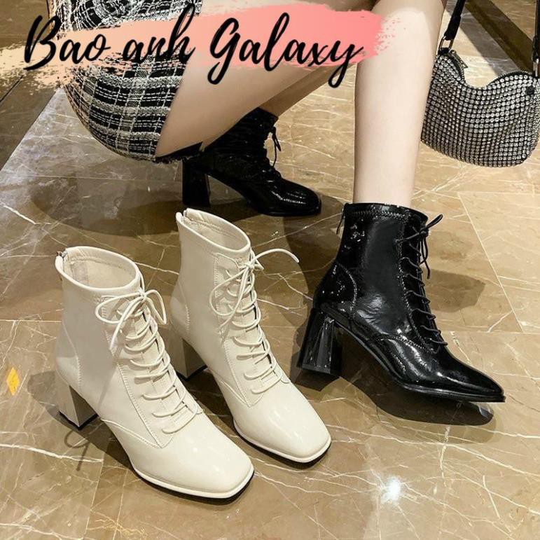 [Hot Trend] Giày Bốt Đế Vuông Da Bóng Phong Cách Thời Trang [Ảnh Thật] | BigBuy360 - bigbuy360.vn