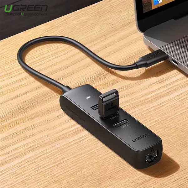 Bộ chia USB 2.0 sang 3 cổng USB 2.0 và 1 cổng LAN Ugreen 20984 - Hàng Chính Hãng