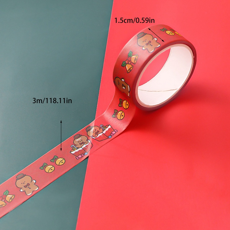 Cuộn Băng Dính Washi In Họa Tiết Hoa Trang Trí Giáng Sinh