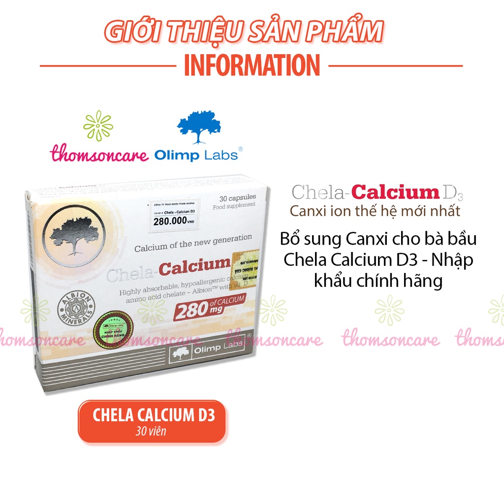 Bổ sung Canxi cho bà bầu Chela Calcium D3 - calci hữu cơ, dễ hấp thu, không gây táo bón, nhập khẩu chính hãng