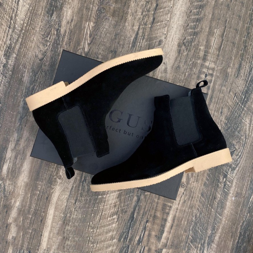 Giày Chelsea Boots da lộn màu đen đế crepe thời trang nam | BigBuy360 - bigbuy360.vn