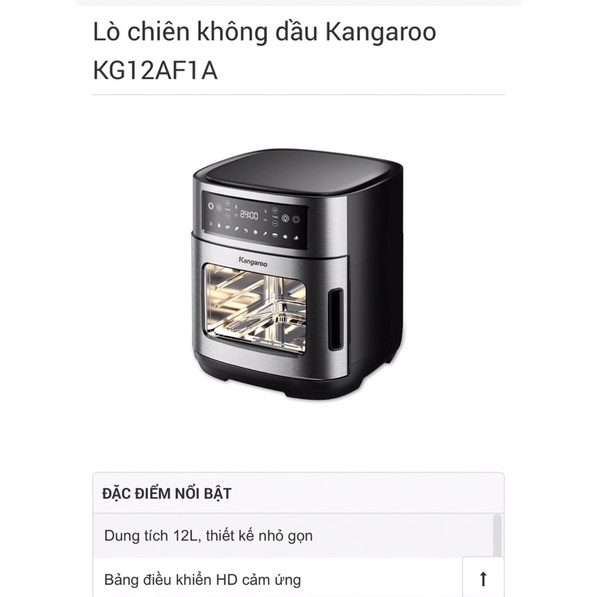 Nồi chiên không dầu Kangaroo 12 lít KG12AF1A