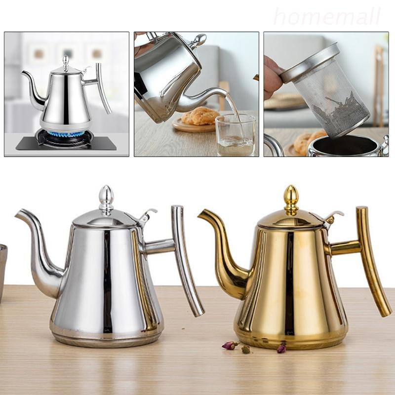 HO 1.2/1.8L Thick Stainless Steel Tea Pot with Infuser Coffee Pot Teapot Kettle