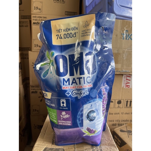 Nước giặt OMO túi cửa trước 3,6kg có thêm hương comfor