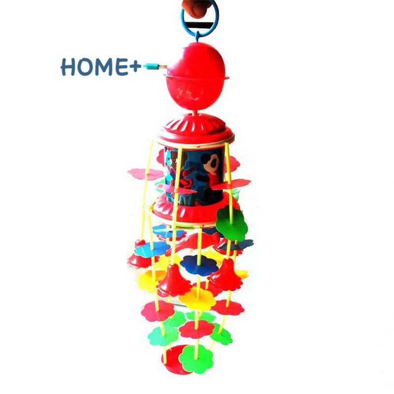 Tsuc Fashion Wind Chimes Rotating Music Kids Toys Plastic Children Crib Bell Bed Hang Decoration 3-6 Years Infant Baby Gift @vn