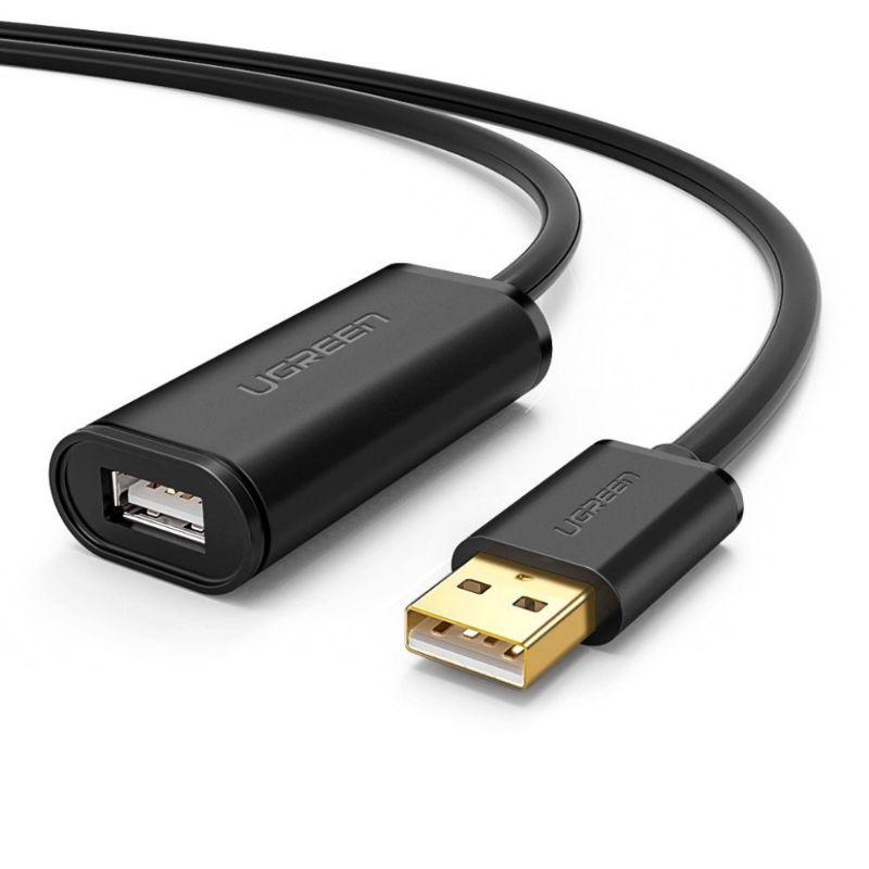Dây nối dài USB 2.0 Active có Chíp khuếch đại Ugreen US121 dài từ 15m đến 30m - Hàng Chính Hãng