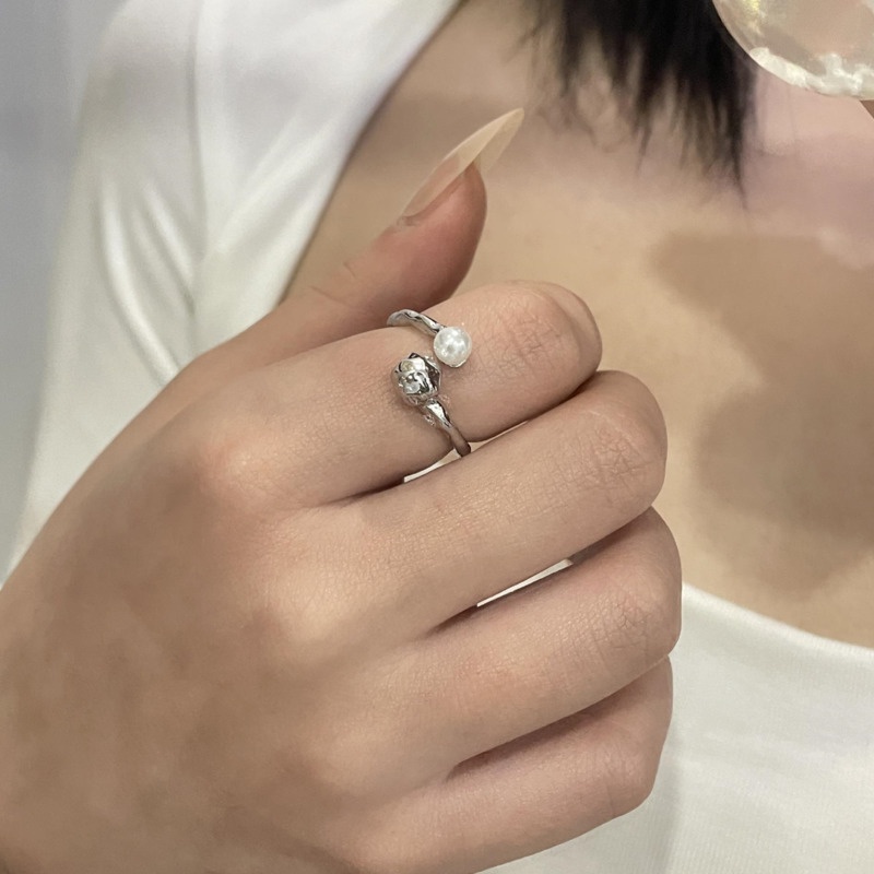 Set nhẫn hở đính ngọc trai phong cách retro thời trang 19A1679