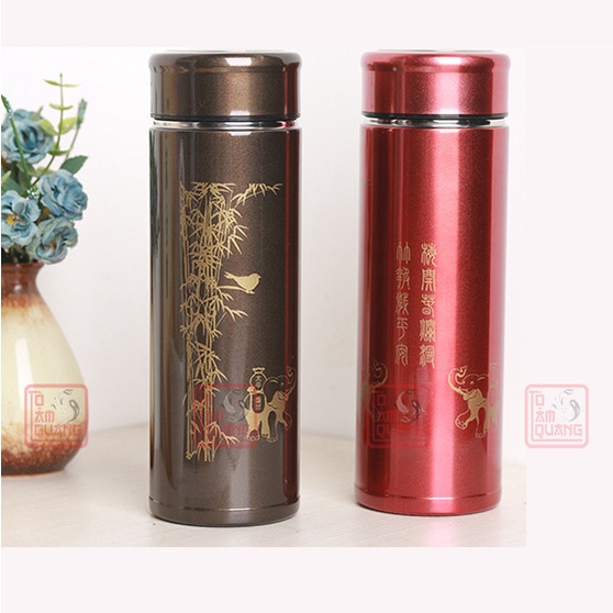 Bình giữ nhiệt nóng lạnh phong thủy Phúc Lâm Môn inox 304 cao cấp - giữ nhiệt 12h - mang lại cát tường, bình an, may mắn