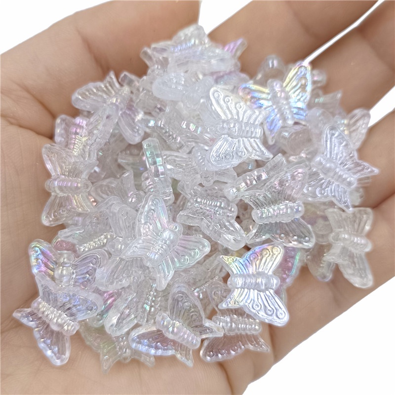 Bộ Hạt Hình Bướm Có Lỗ Dùng Làm Vòng Tay DIY Màu Sắc