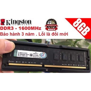 (bán sỉ) Ram Kingston DDR3 8Gb Bus 1600Mhz Mới 100% Bảo Hành 36 Tháng (freeship 99k)