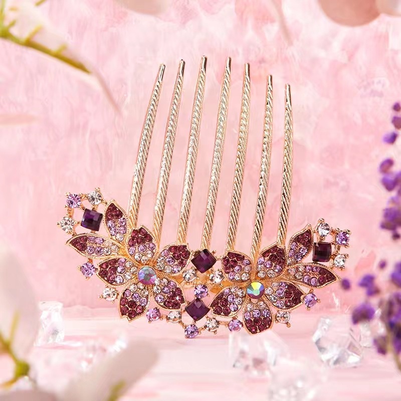 Lược Chải Tóc Bằng Hợp Kim Họa Tiết Hoa Thời Trang