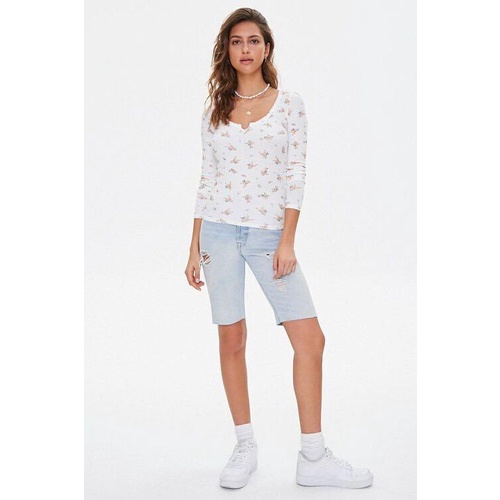 ÁO THUN GÂN NỮ DÁNG ÔM HOA NHÍ