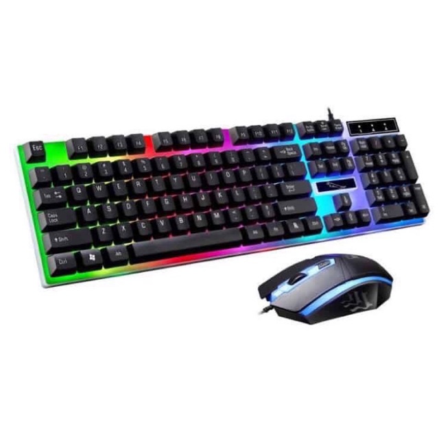 Bàn phím giả cơ gaming có dây với đèn Led màu chuyên dùng cho máy tính PC và Laptop