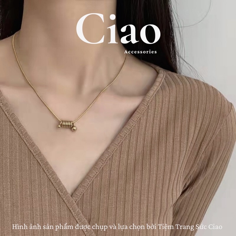 [NEW ITEMS] Dây chuyền/ Vòng cổ titan không gỉ thiết kế trendy đơn giản cá tính hình xoắn Beatrix Ciao