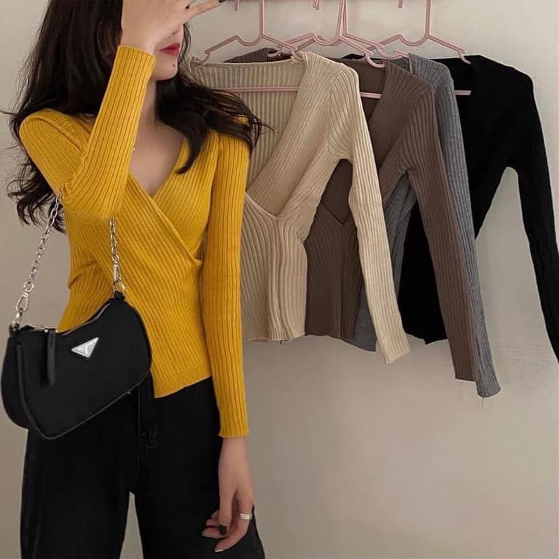 [FREESHIP-ẢNH THẬT] Áo len đắp chéo