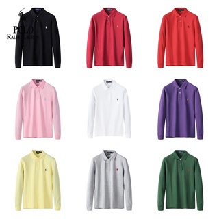 Áo Thun Polo Dài Tay Chất Liệu Cotton Thêu Logo Ralph Lauren 11 Màu Thời Trang Dành Cho Nam