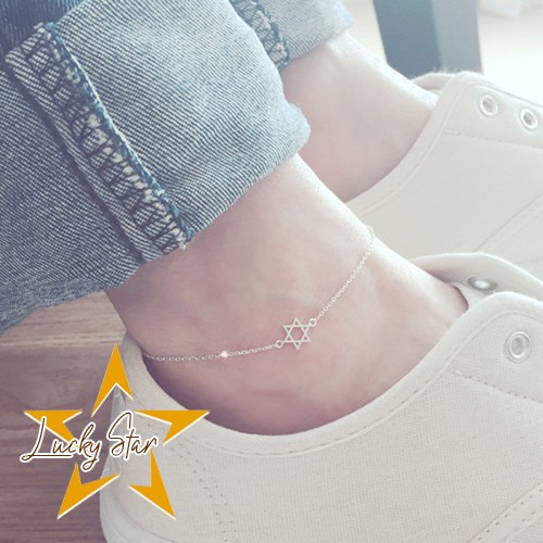 Lắc chân nữ xi bạc ngôi sao may mắn 6 cánh dễ thương style hàn quốc - lucky star | BigBuy360 - bigbuy360.vn