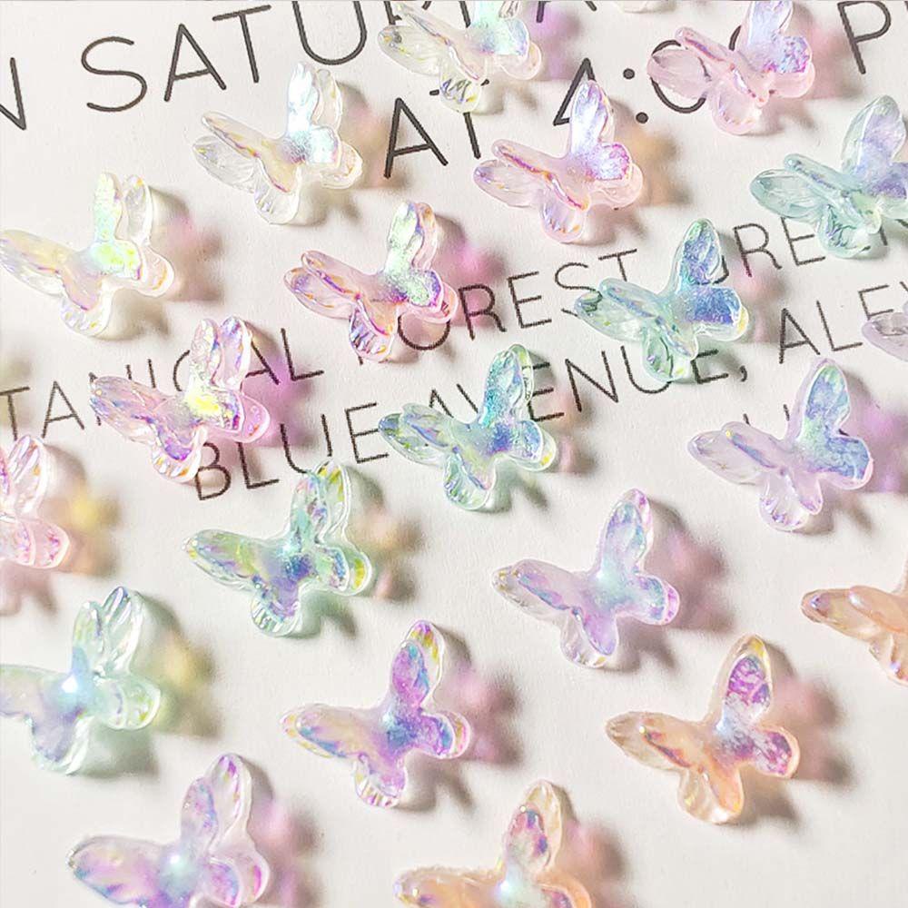 [Hàng mới về] Phụ kiện trang trí móng tay hình bươm bướm 3D lấp lánh độc đáo