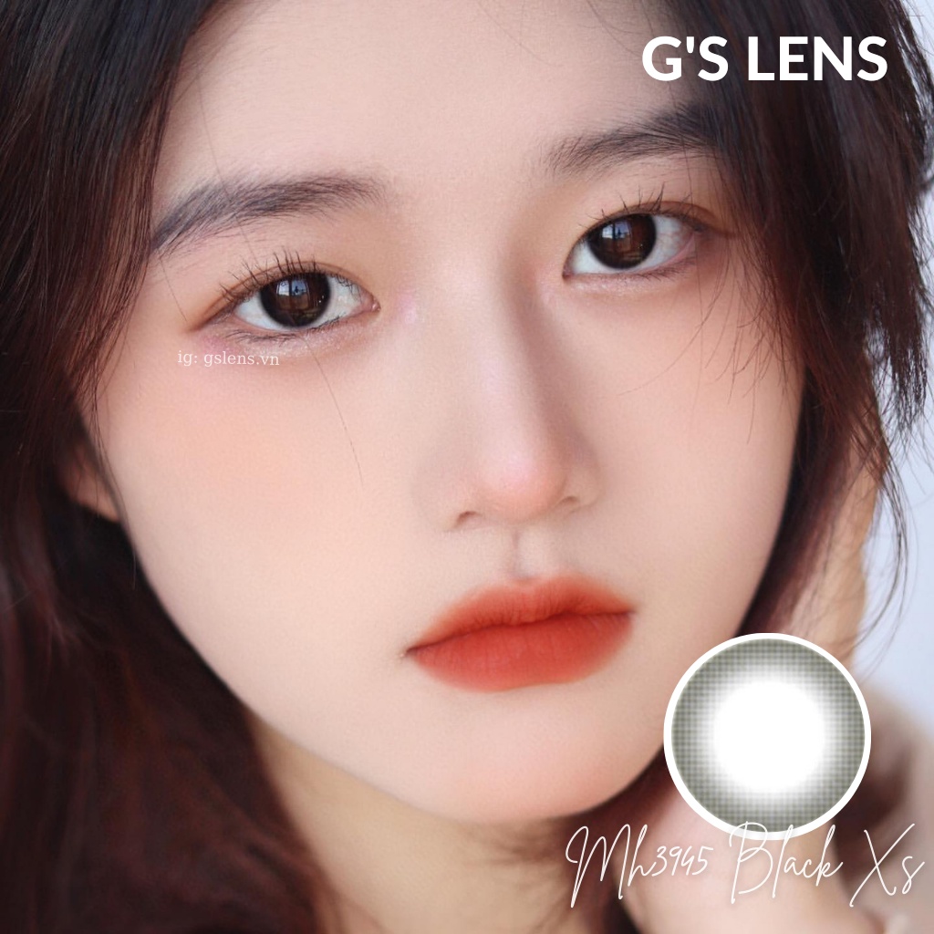 Lens Mắt Kính Áp Tròng Màu Đen Black Không Giãn Tròng Size Xs 14mm Có 0 Đến 6 Độ Cận Mh3945 Black
