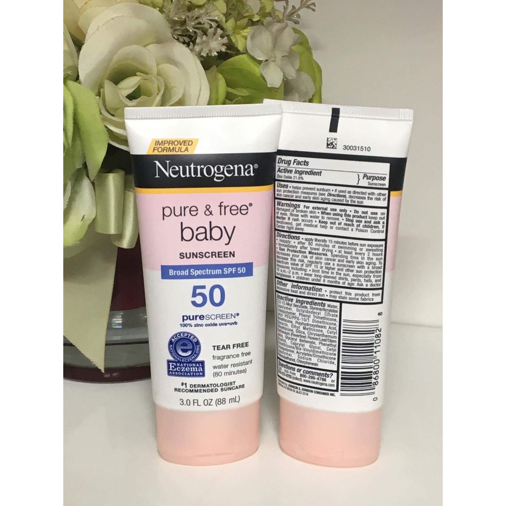 Kem Chống Nắng Cho Trẻ Em Neutrogena Pure & Free Baby Sunscreen Broad Spectrum SPF50+ (88ml) - KEISA COSMETIC