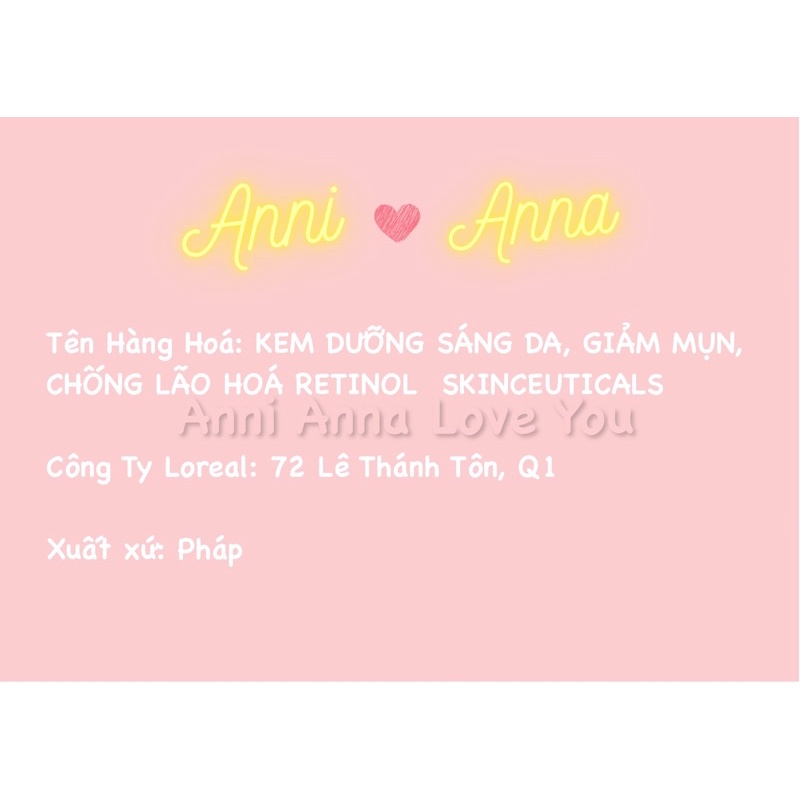 Kem Dưỡng Retinol 0.5%, Retinol 1% Skinceuticals giảm mụn, sáng da và chống lão hoá