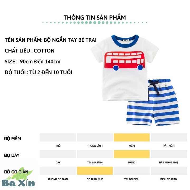 (10-35 KG)ĐỒ BỘ QUẦN ÁO THUN COTTON CỘC TAY CHO BÉ TRAI 27KIDS PHỐI TÚI MẶC NHÀ SIZE ĐẠI TRẺ EM 2 3 4 5 6 7 8 TUỔI