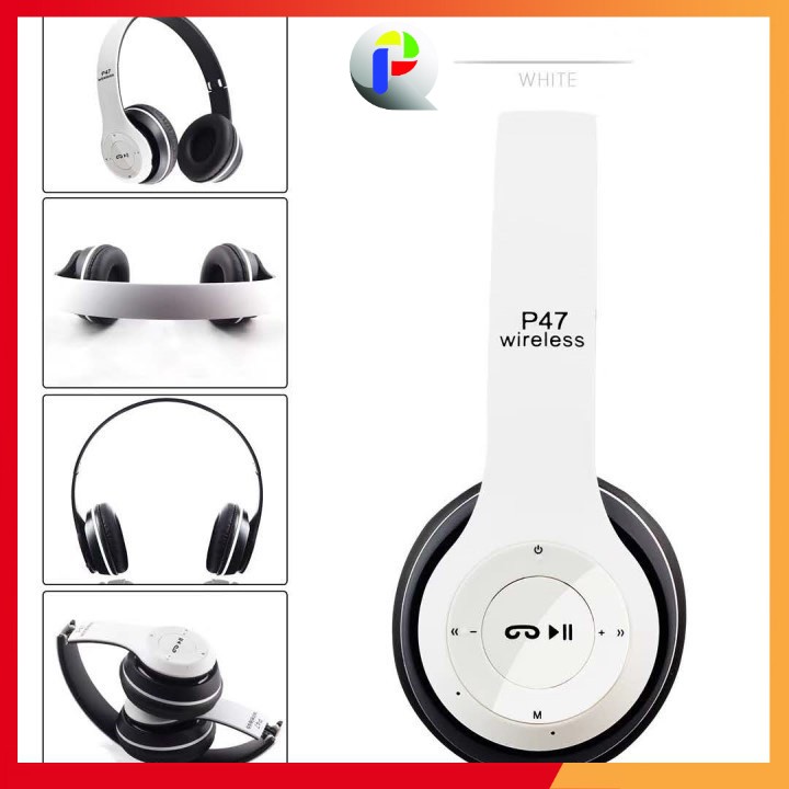 Tai nghe chụp Bluetooth P47 đa năng - hỗ trợ cắm thẻ nhớ, jack 3.5 nghe nhạc chơi game | BigBuy360 - bigbuy360.vn