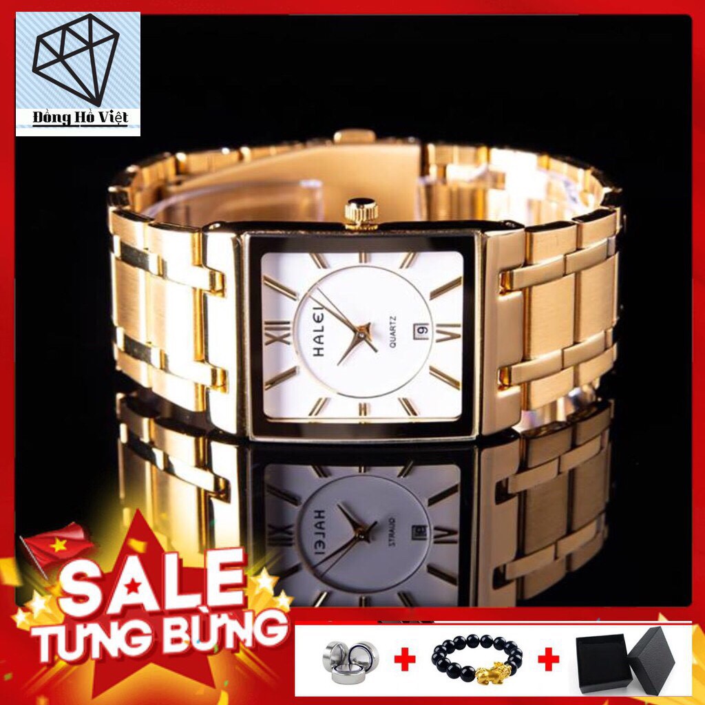 Đồng Hồ Nam, Nữ HALEI HL88 Khung Thép Cao Cấp Mặt Vuông Lịch Lãm Sang Trọng