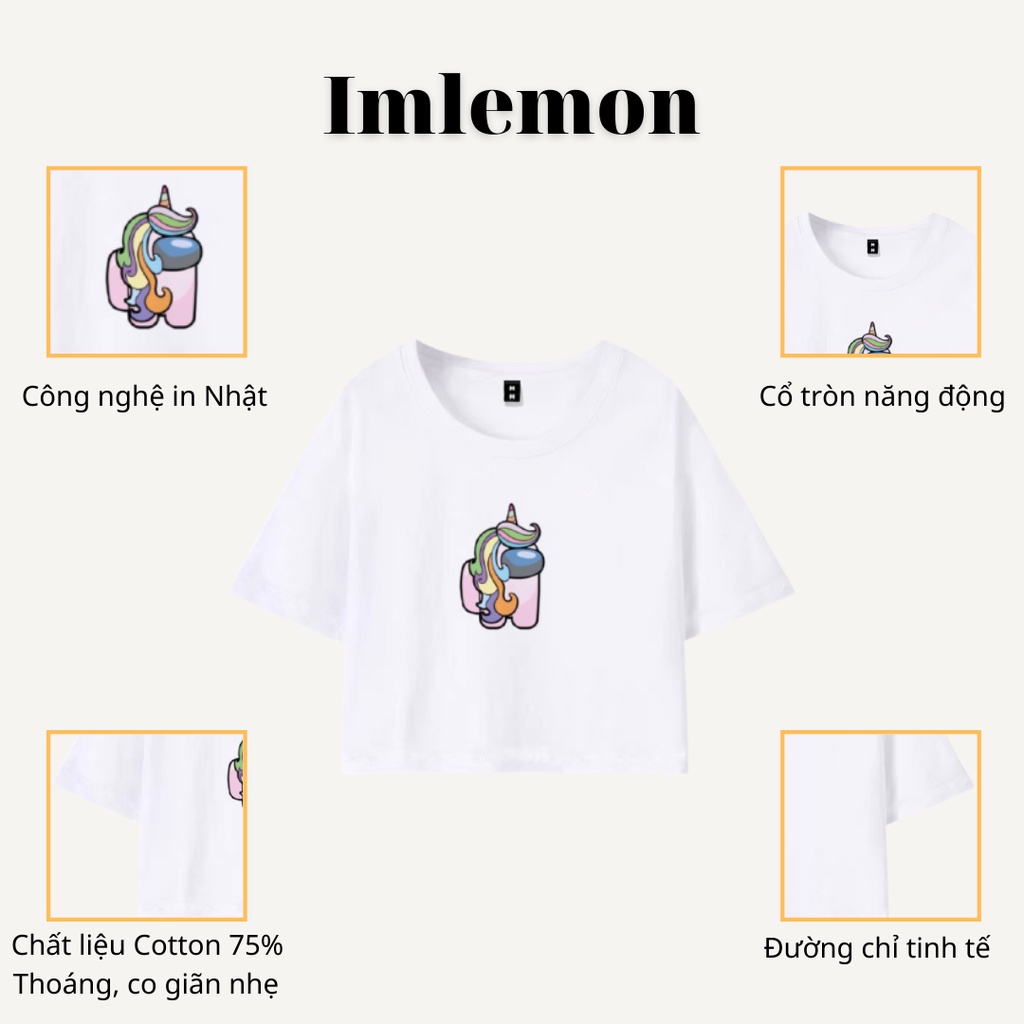 Áo Croptop Nữ Hoạ tiết AMONG US &amp; GALAXY AMONG US Form Rộng, Dễ Thương Năng Động