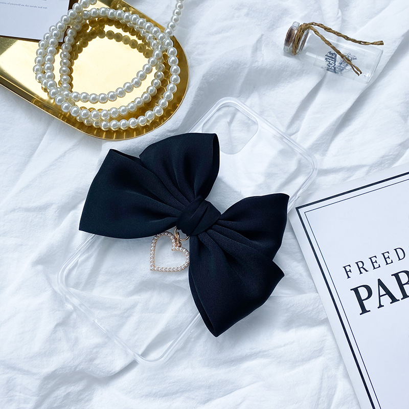 Ốp lưng trong suốt hình nơ cho IPhone 12mini 11/12 Pro Max/8 Plus/12 Mini/7/8/X/XsMax | BigBuy360 - bigbuy360.vn