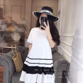 Váy bèo cute viền trắng đen