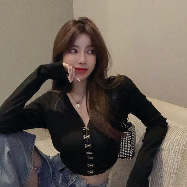 Áo thun COZOKC tay dài nút cài thời trang thu đông cho nữ