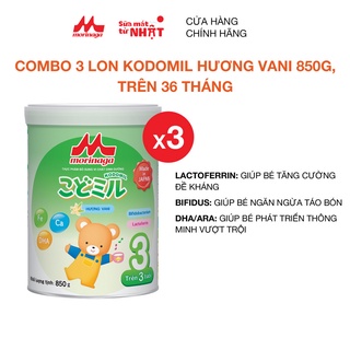 Combo 3 Hộp Sữa Morinaga Số 3 Kodomil Vani 850gr Tăng Đề Kháng, Hỗ Trợ Tiêu Hóa, DHA, Ca Chính Hãng