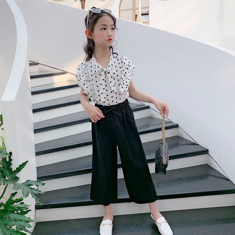 Bộ Áo Sơ Mi Hai Món Thời Trang Mùa Hè Dành Cho Bé Gái 12-11 Tuổi