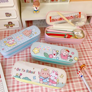 HỘP BÚT NHIỀU NGĂN - HỘP BÚT 2 TẦNG PHIÊN BẢN HÀN QUỐC HỌA TIẾT ĐÁNG YÊU