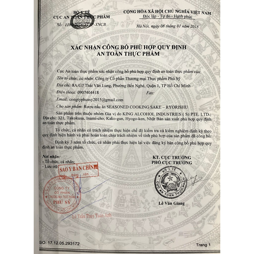 Rượu Sake Nấu Cay Ryorishu 1.8L (Chai)