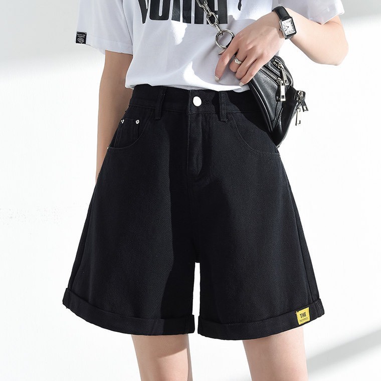 Quần short jean dáng ngắn sooc demin ống rộng lưng cao JENNIE STORE S4