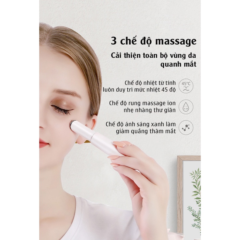 Máy Mát xa Trị Thâm Mắt RULAX Cầm Tay Đa Năng, Chế Độ Rung, Nhiệt Giúp Giảm Quầng Thâm, Bọng Mắt Và Mỏi Mắt