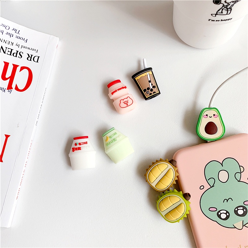 Vỏ bọc bảo vệ đầu dây cáp sạc dây cáp tai nghe chống đứt thiết kế kiểu hoạt hình đáng yêu đa năng