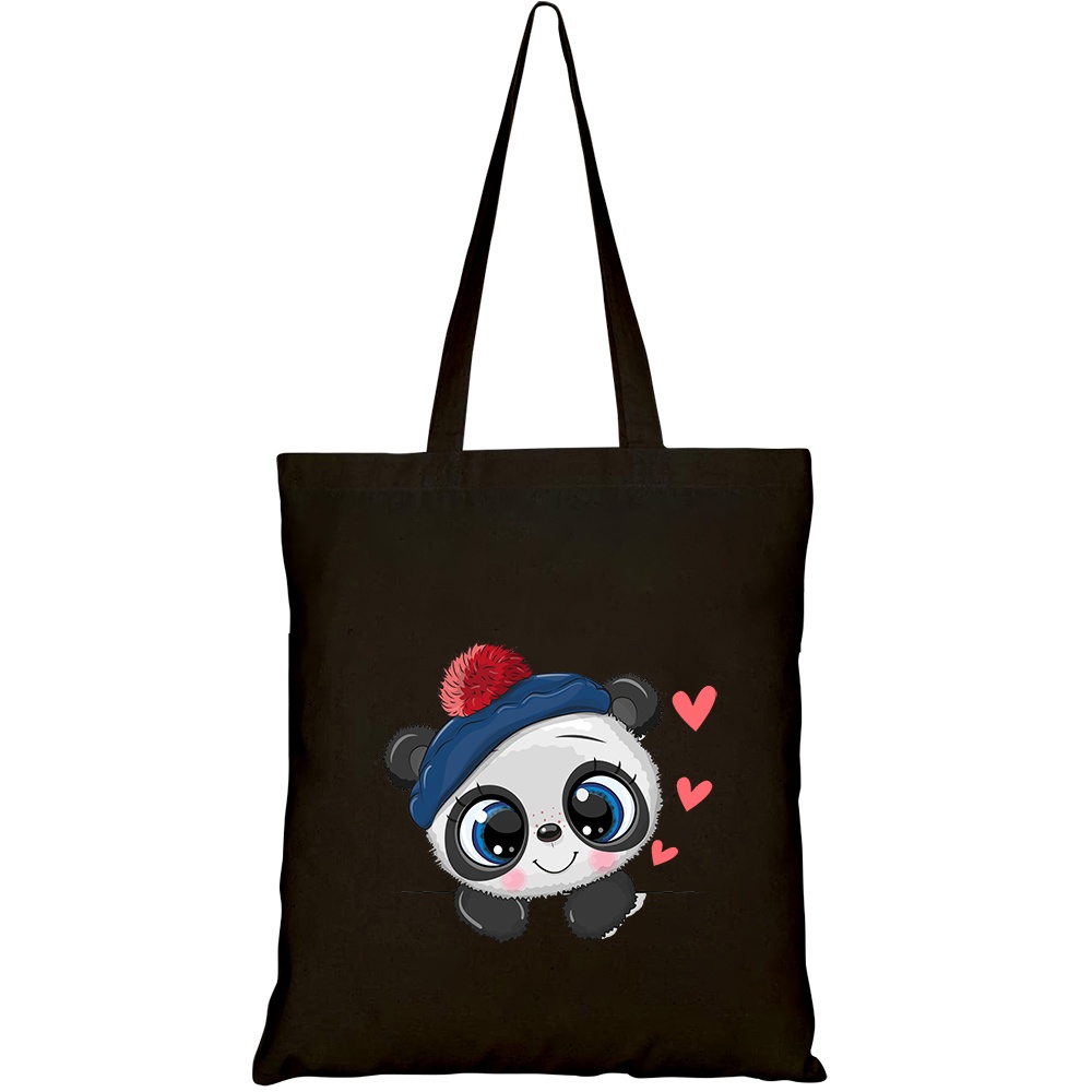 Túi vải tote canvas HTFashion in hình cute drawing baby panda sailor HT489