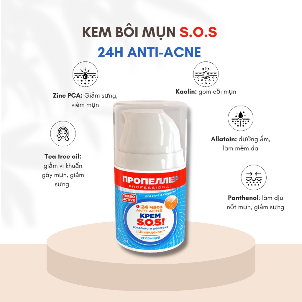 Kem bôi mụn Propeller SOS và dung dịch kẽm