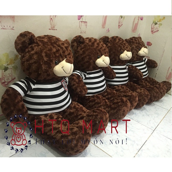 GẤU BÔNG TEDDY Cao Cấp khổ vải 1m màu Sôcola, chất Iiệu bên trong gấu 100% gòn, không độn mút, vải