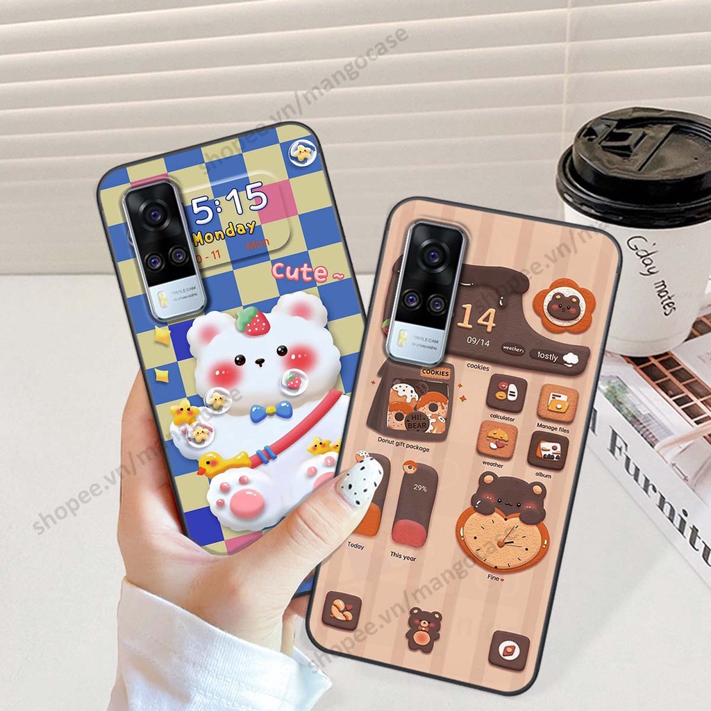 Ốp lưng Vivo Y51 2020 hình gấu, thỏ, đồng hồ cute dễ thương