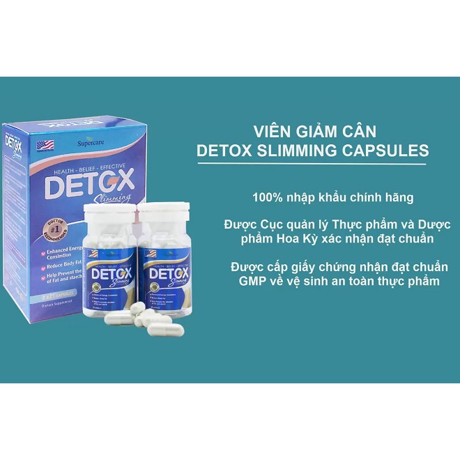 Viên Uống Giảm Cân Detox Slim Giúp Giảm Cân &amp; Detox Cơ Thể