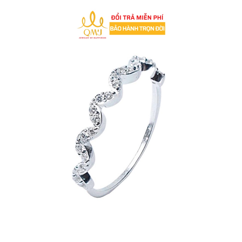 QMJ Nhẫn Sóng Nữ Thần bạc 925 cao cấp nạm đá sáng lấp lánh Q522