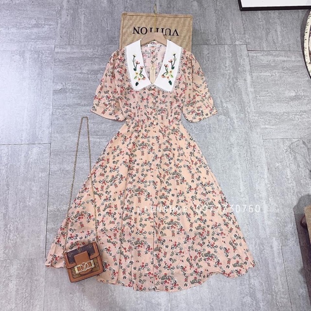 Đầm hoa vintage thêu